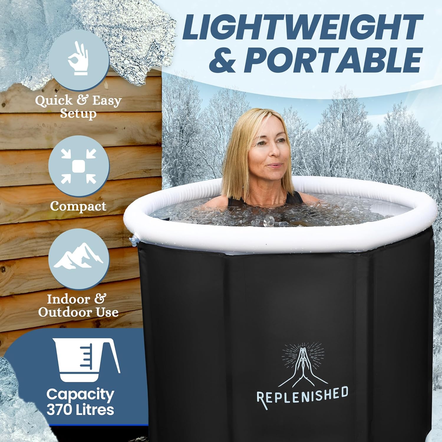 Replenished Portable Ice Bath - Black