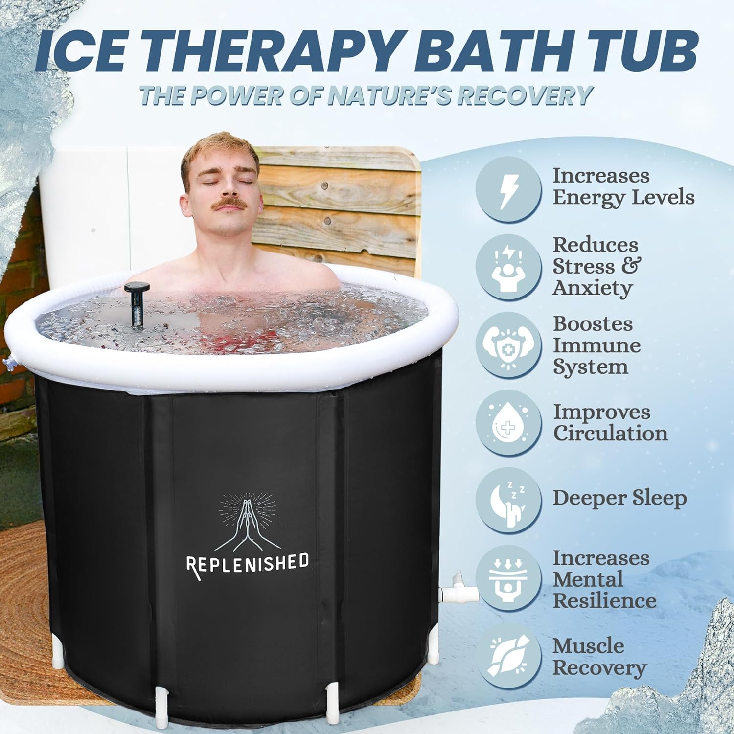 Replenished Portable Ice Bath - Black